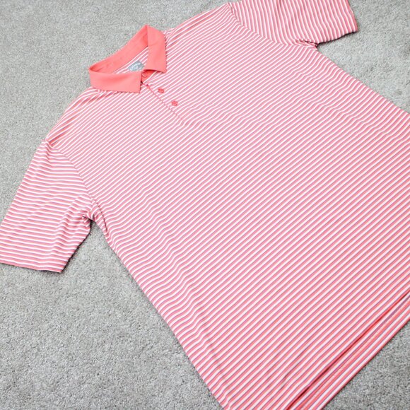 Callaway Opti-Dri Polo Shirt Men 2XL XXL Pink Striped Golf Polyester Stretch S/S - Picture 6 of 16
